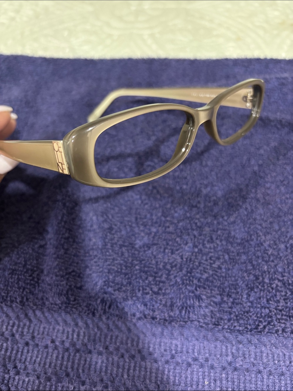 Celine Vintage Eyeglasses Women's Taupe Rectangle Frame ( only frame)